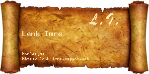 Lenk Imre névjegykártya